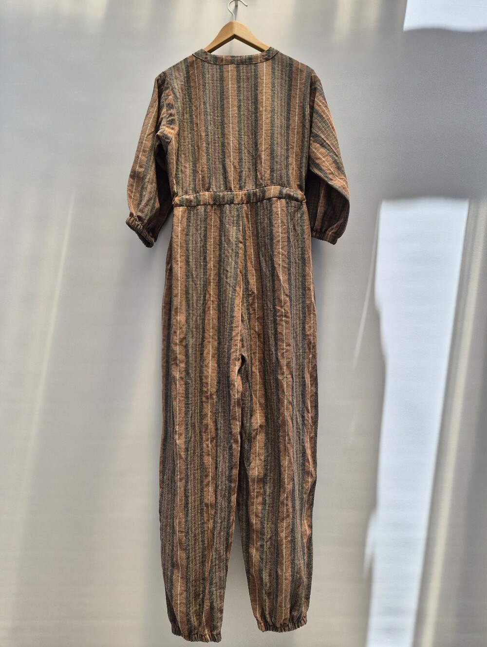 Free People Loveland Metallic Striped Jumpsuit M Excellent Whimsigoth 70s Boho - Picture 11 of 16